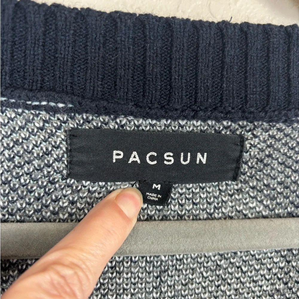 PacSun Oversized Argyle Cardigan - Navy and Gray - Picture 2 of 6
